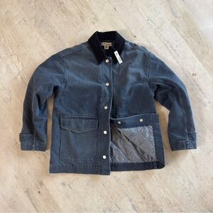 NWT Madewell Women's Dark Blue Cotton Jacket with Quilted Lining